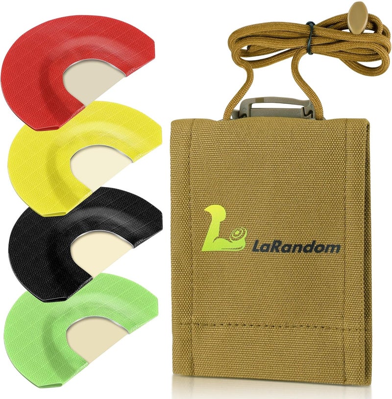 LaRandom Turkey Call Holder for Mouth Reeds, Holds 4 Diaphragm Calls, Reed Call Organizer for Turkey & Elk Hunting, Calls Pouch with Internal Divider & Neck Lanyard, Attachable to Pack or Harness - Image 1
